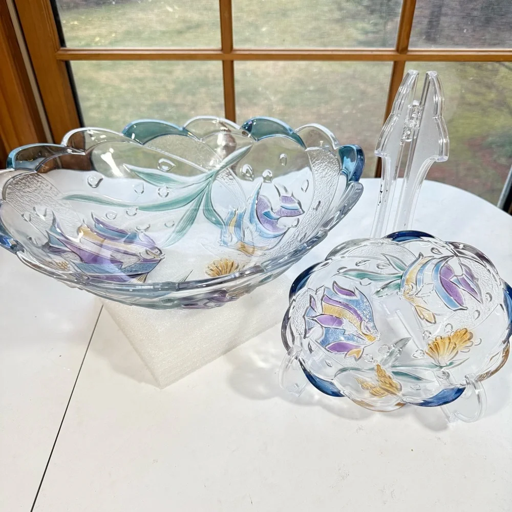 2 Vtg Mikasa Studio Nova Savoir Vivre Key Largo Tropical Fish Oval Bowls Rare - Picture 1 of 16